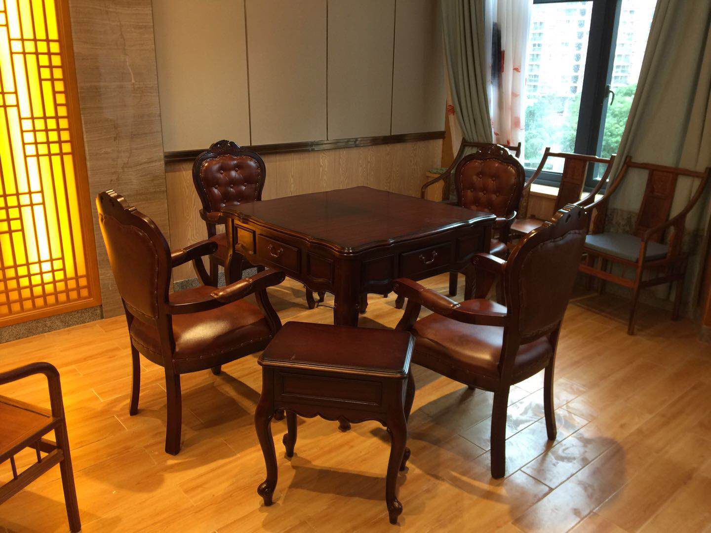 欧式实木麻将桌